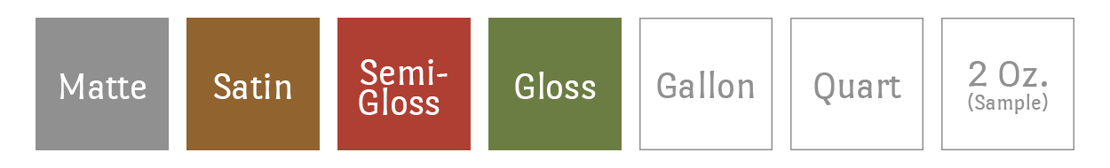 Product Sheens and Sizes
